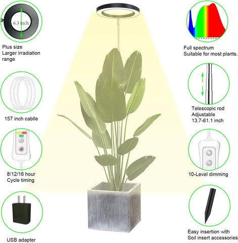 Yadoker grow light dimmable settings tailor brightness to plants