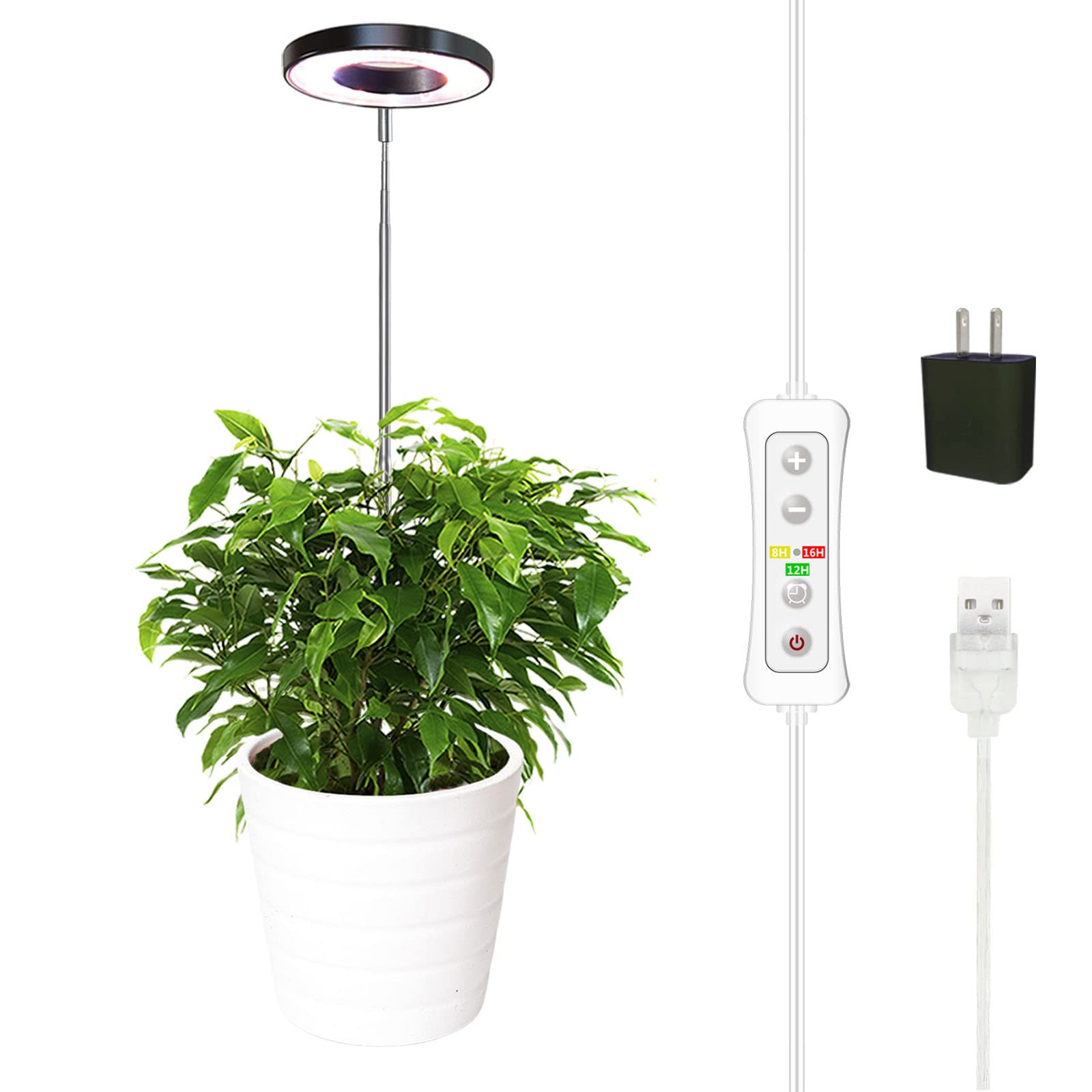 yadoker Plant Grow Light in action providing full spectrum illumination for indoor plants.