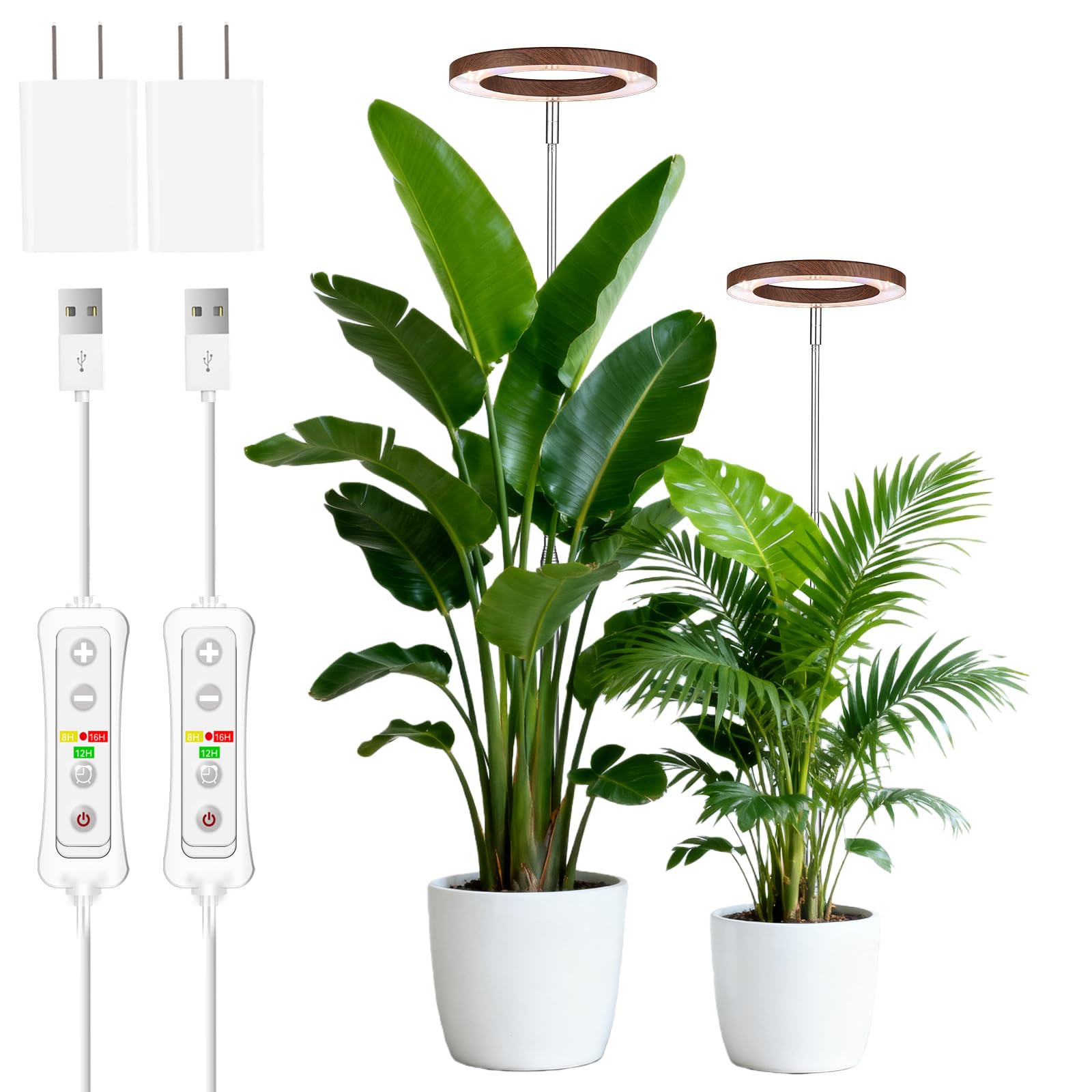 Yadoker grow light full-spectrum panel provides broad coverage for healthy indoor growth.