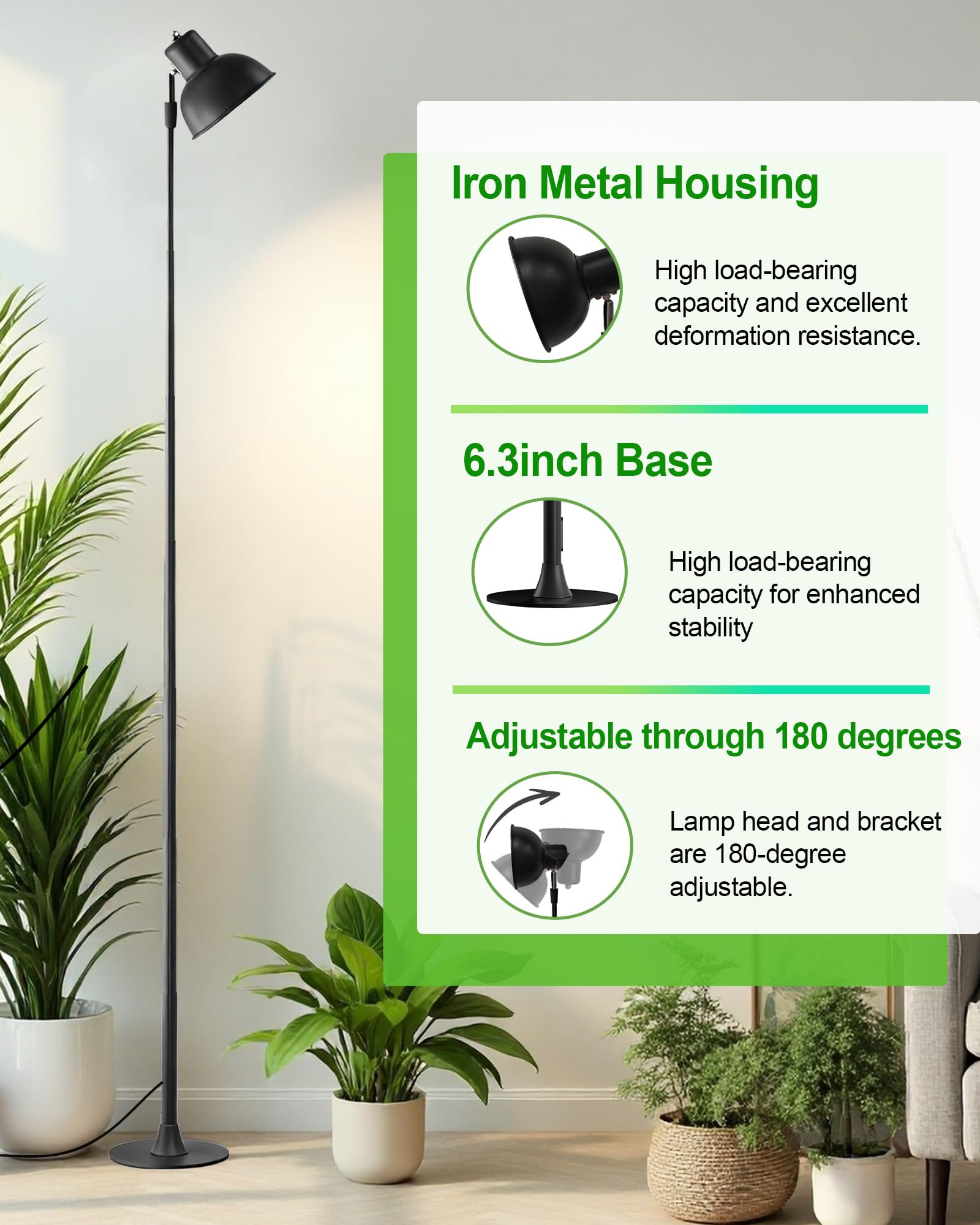 Yadoker grow light height-adjustable frame fits various plant sizes.