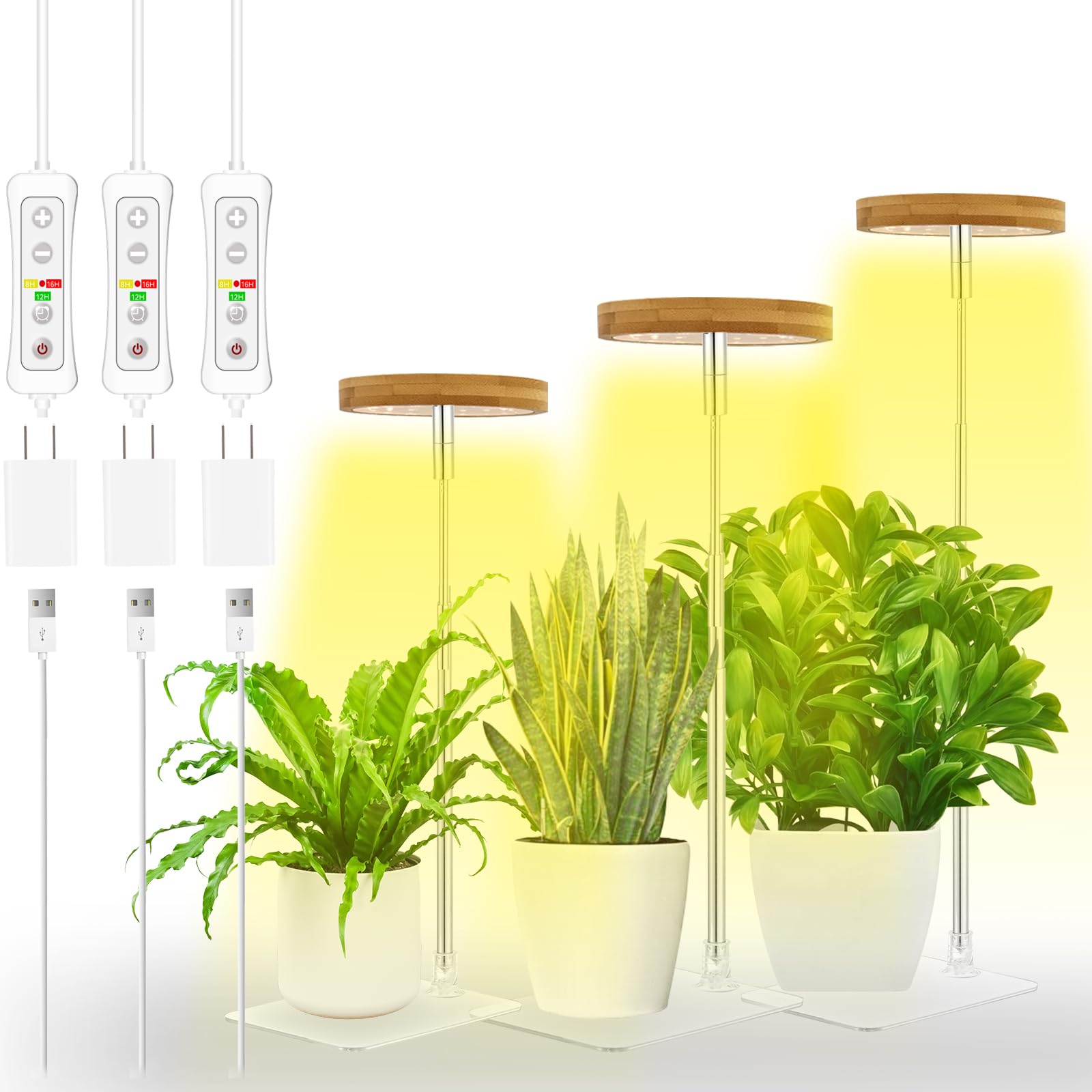 yadoker Halo full spectrum grow light illuminating indoor greens with even coverage
