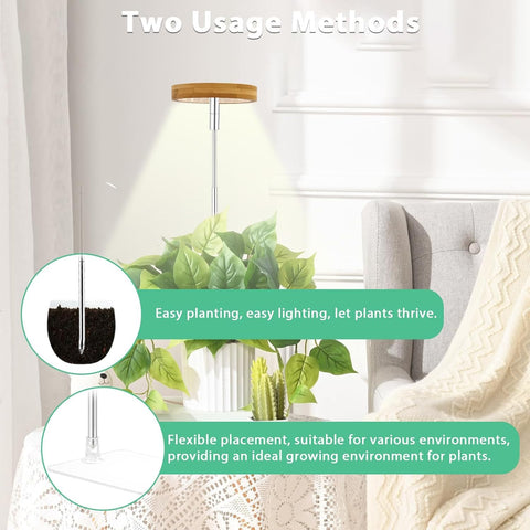 yadoker Halo height adjustable pole aligning light with plant height