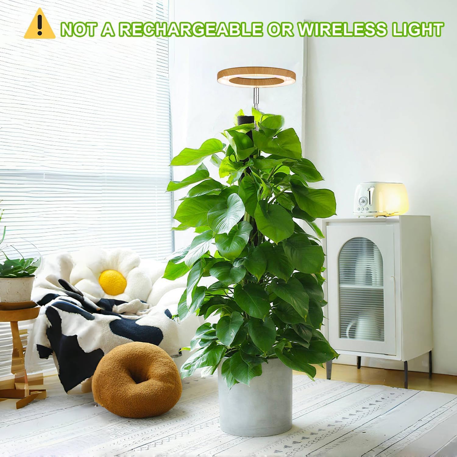 Yadoker adjustable height light evenly covers tall plants from 13.7 to 61 inches