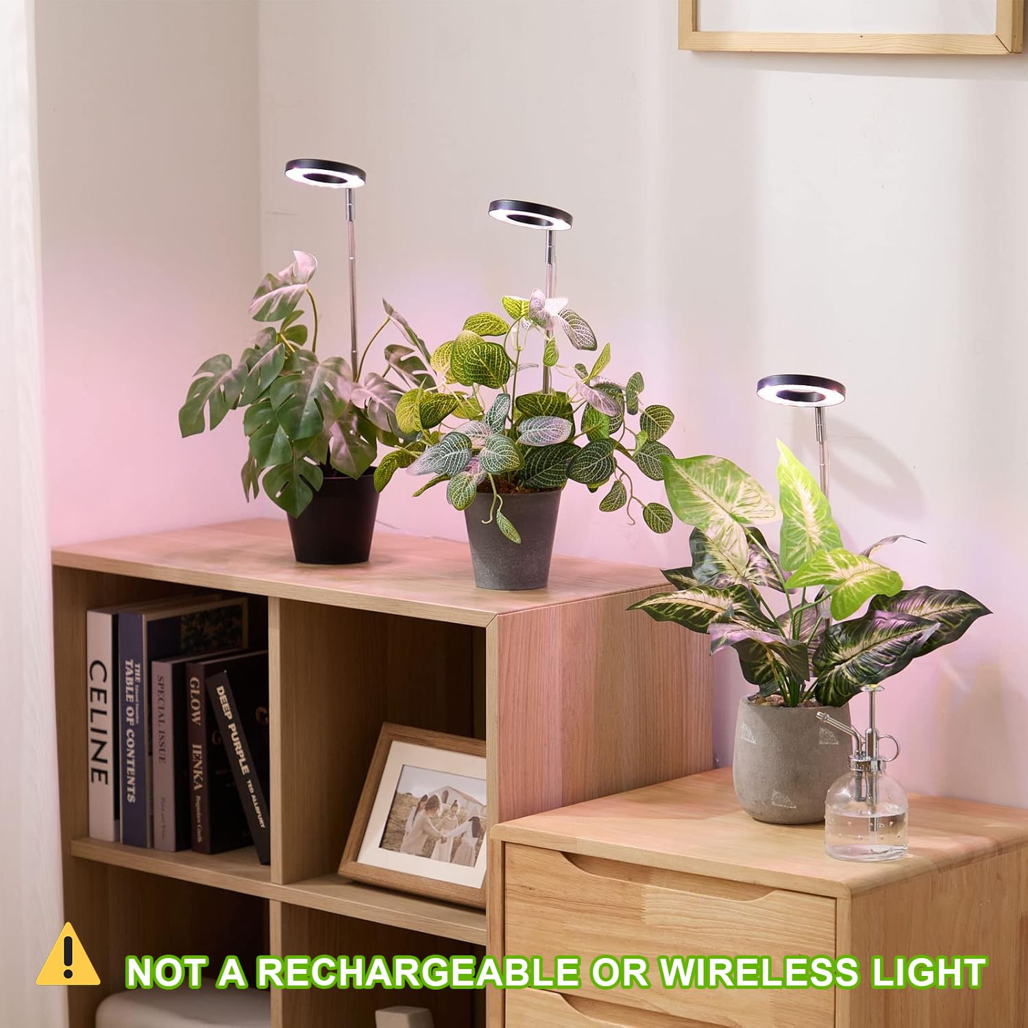 Yadoker height-adjustable grow light with a extendable pole fits various plant sizes.