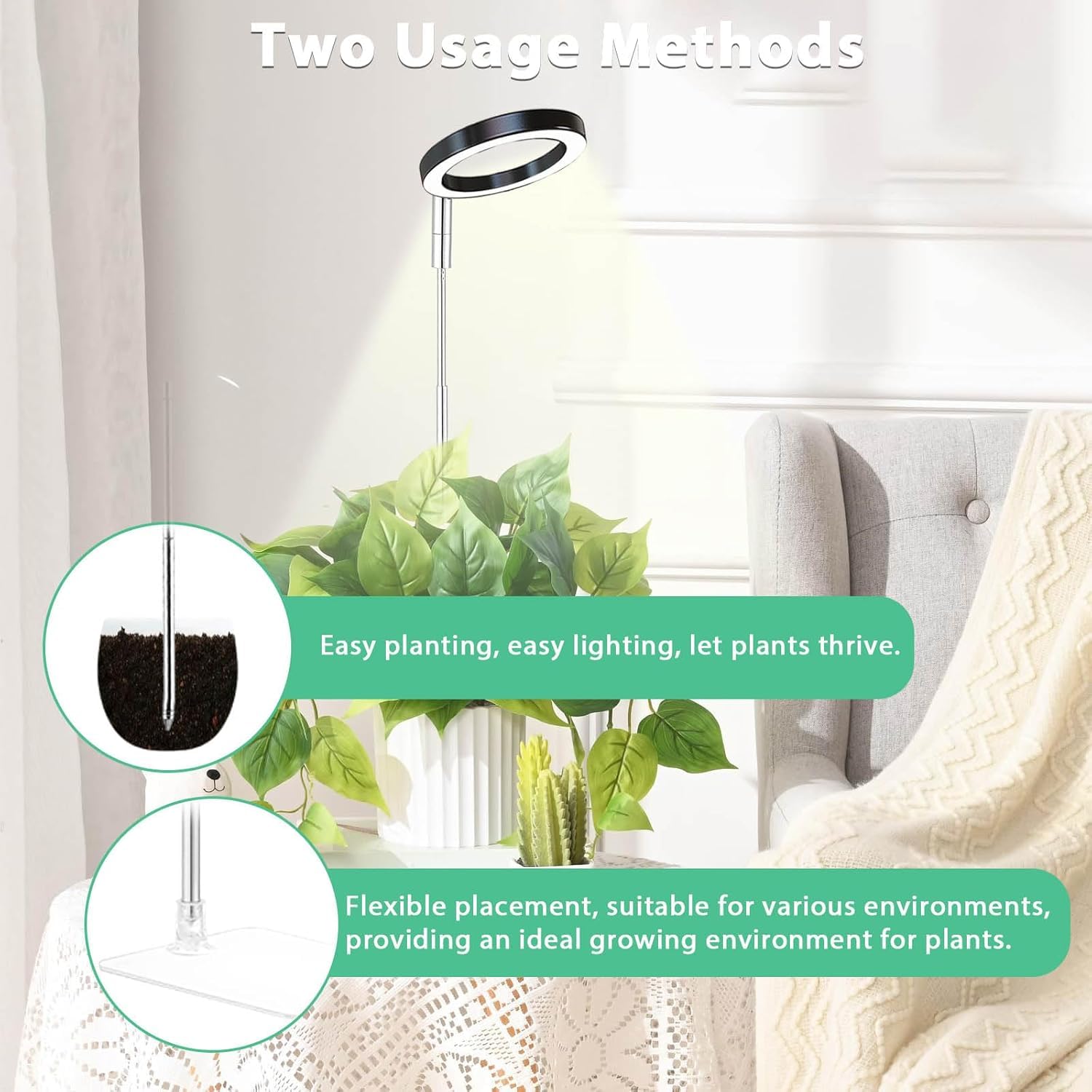 Yadoker LED Grow Light with built-in timer for effortless cycles