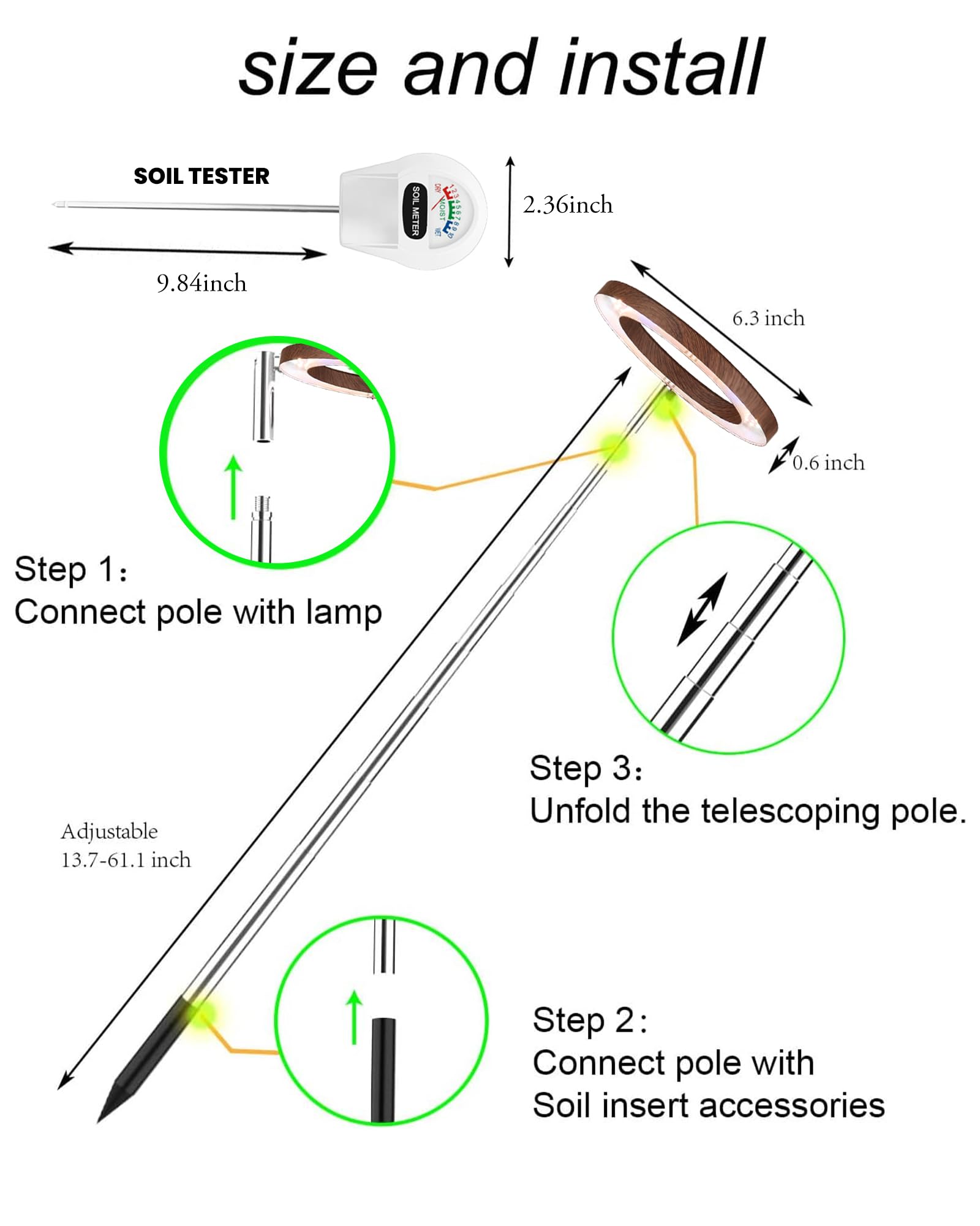 Yadoker grow light at various brightness levels demonstrating dimming control