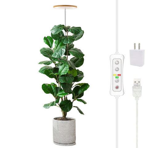Yadoker Plant Grow Light full spectrum with 72 LEDs illuminating indoor plants.