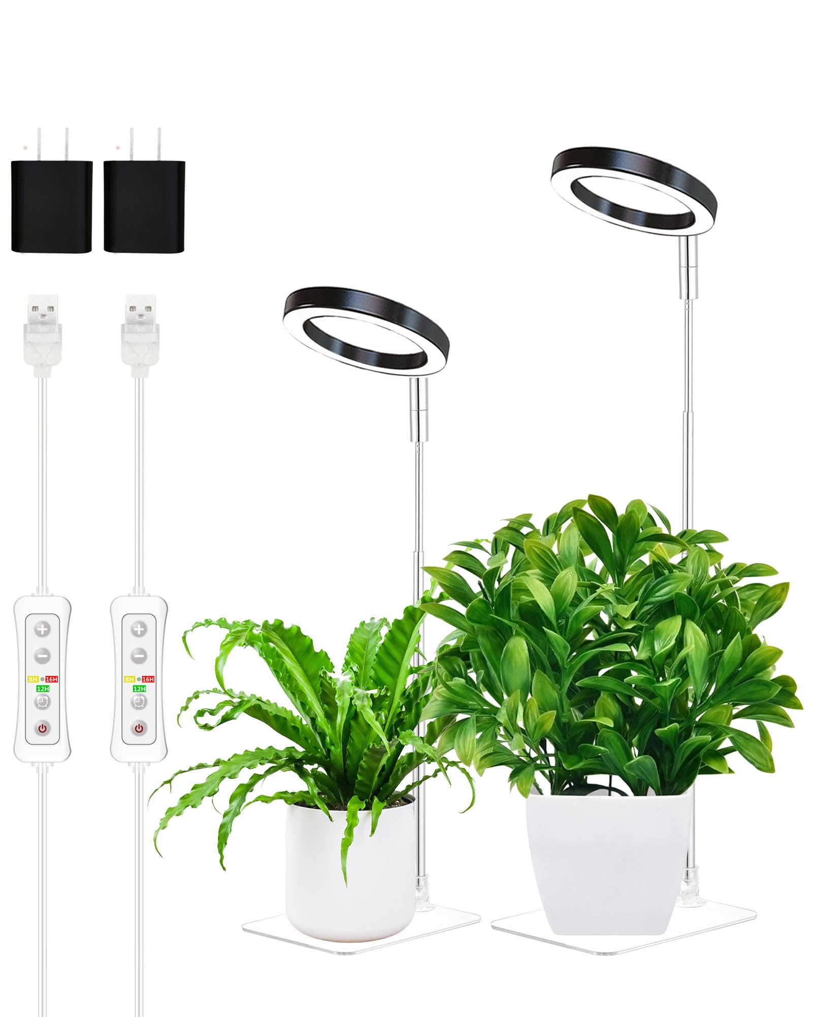 Yadoker plant grow light full spectrum boosts indoor plant growth with gentle illumination.