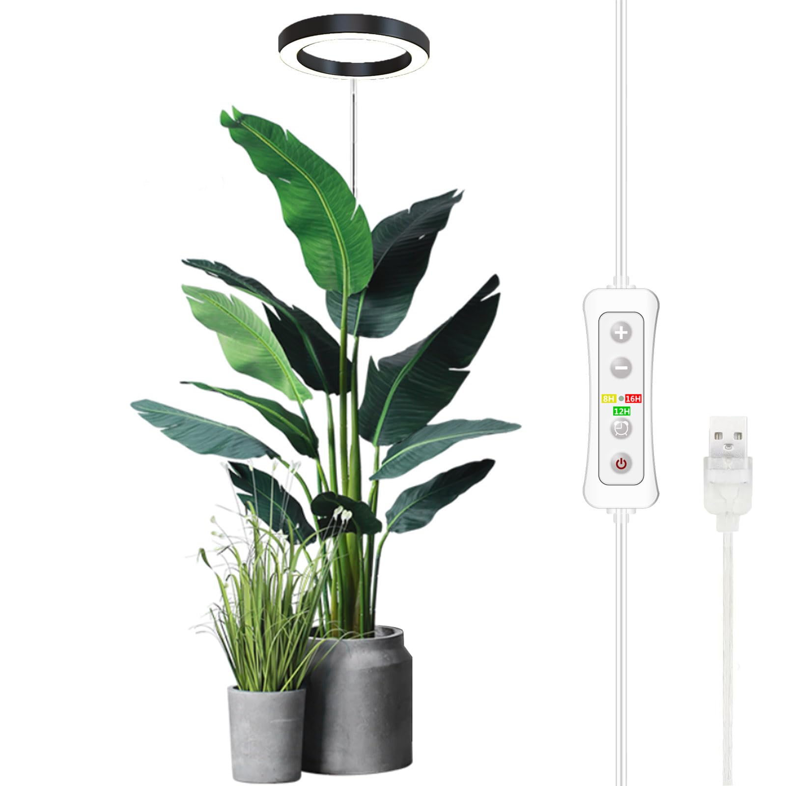 Yadoker plant grow light showing full spectrum panel for indoor greens and shrubs