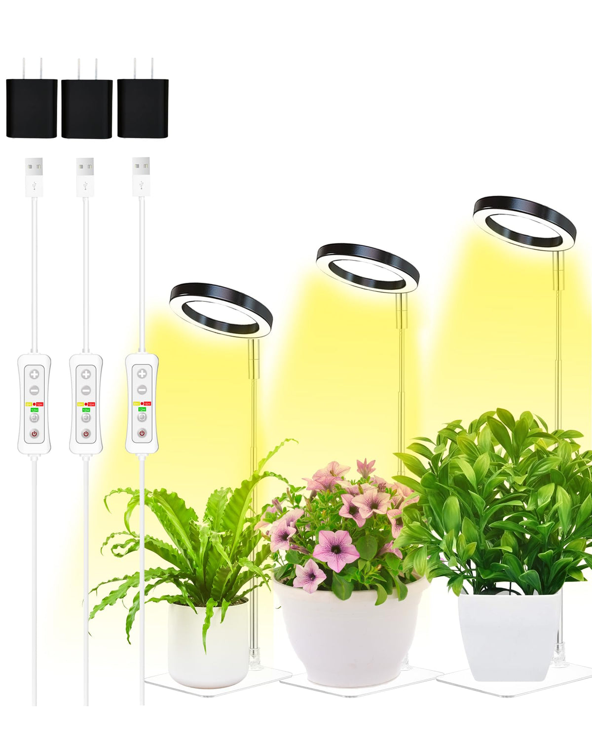 Yadoker Plant Grow Light full spectrum for indoor plants boosts growth