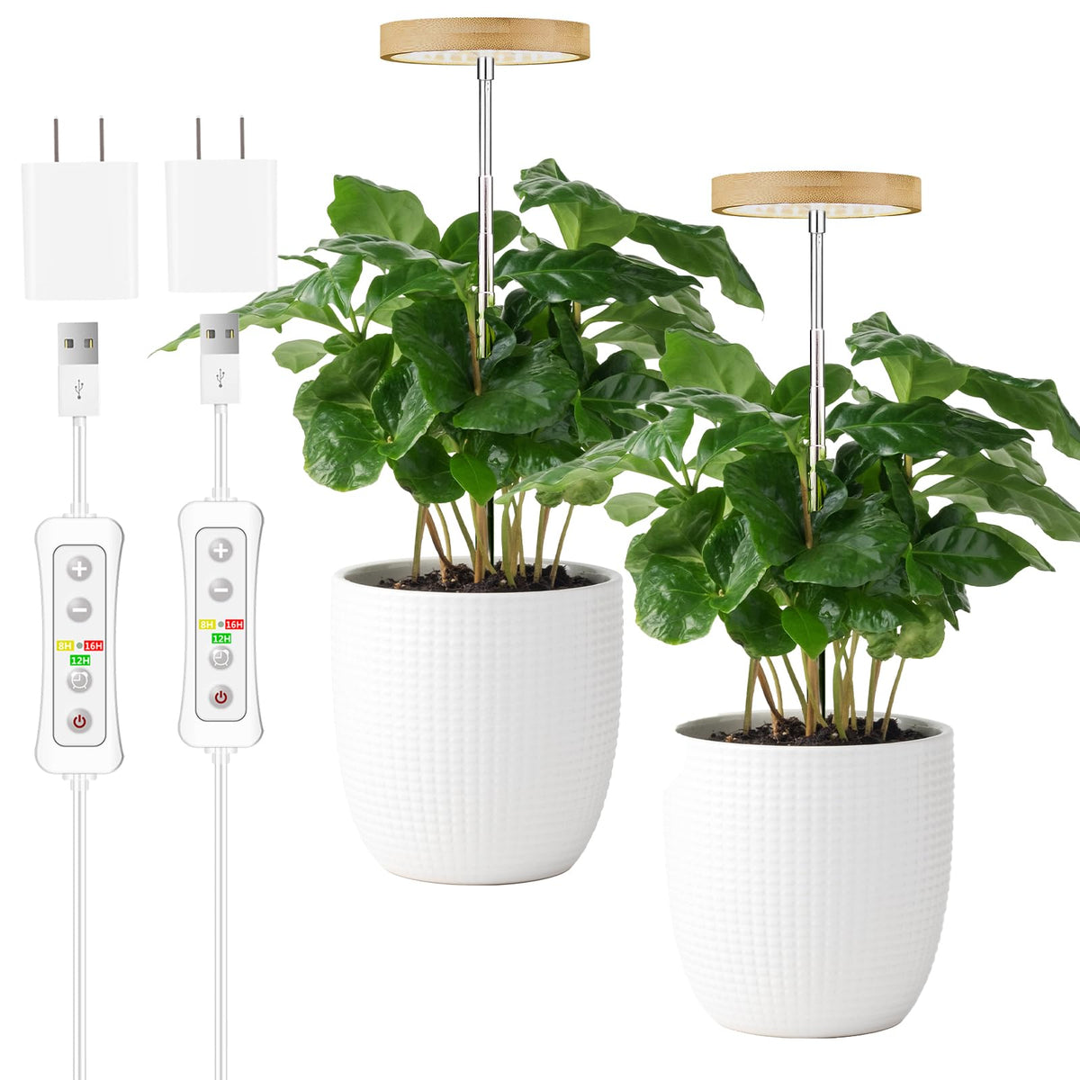 Yadoker plant grow light for indoor herbs with full spectrum LEDs for healthy growth