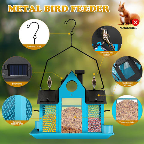 YADOOLIFE metal bird feeder 5lbs capacity reduces refills in busy yards