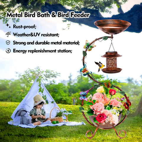 YADOOLIFE solar bird feeder providing daytime bird attraction and night glow