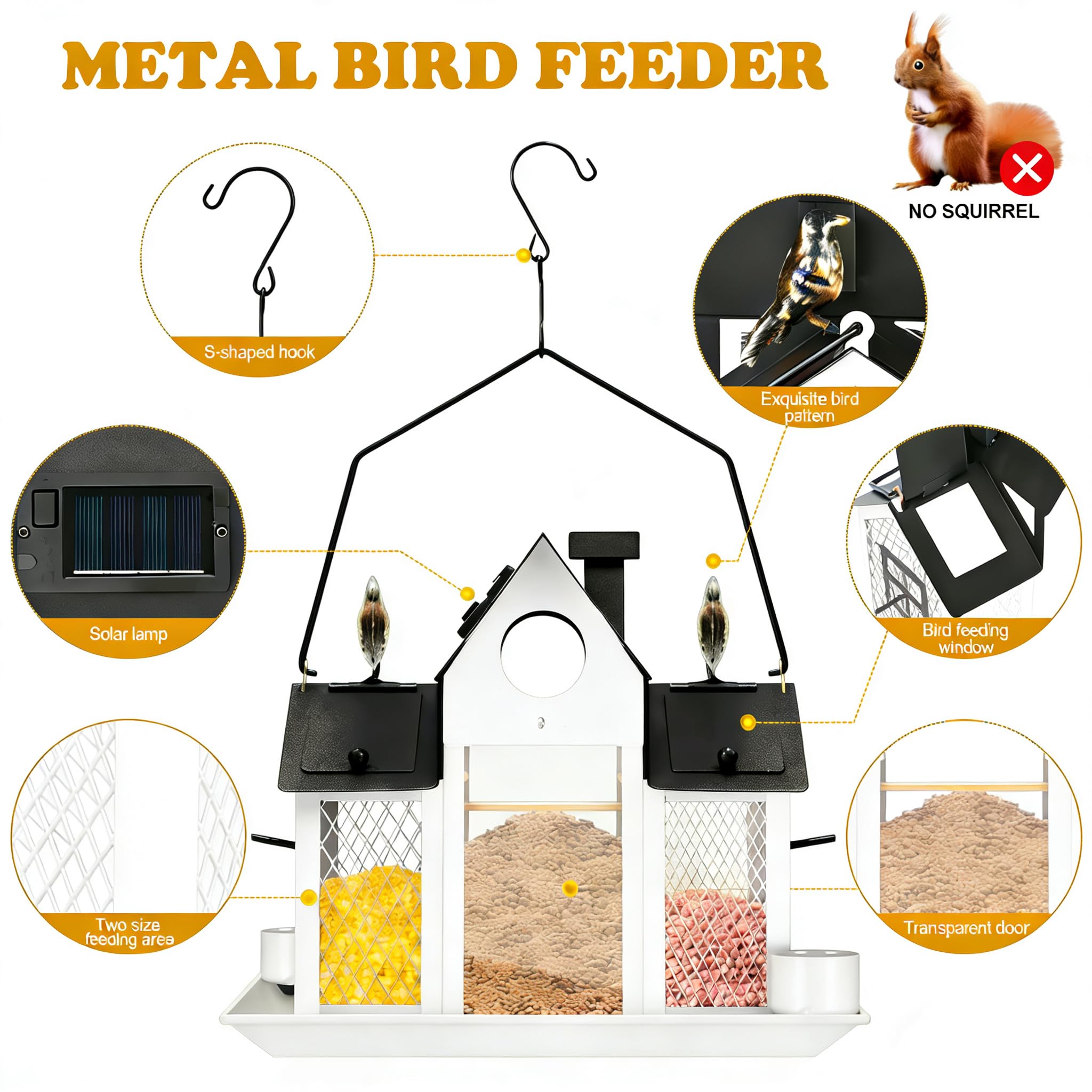 YADOOLIFE weatherproof metal construction resists rust and chews from outdoor use.