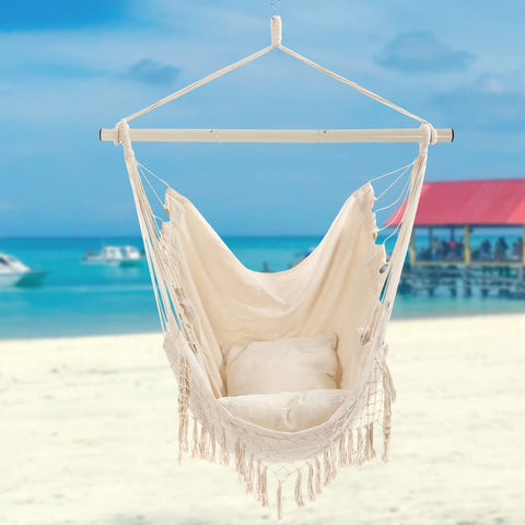 YAERSI hammock chair soft cushions add plush comfort