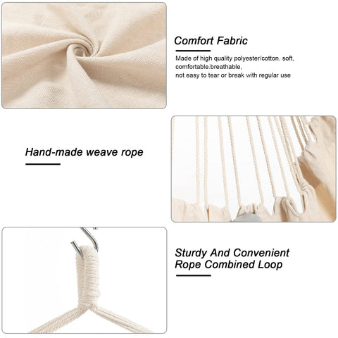 YAERSI hammock chair supports up to 330lbs for versatile use