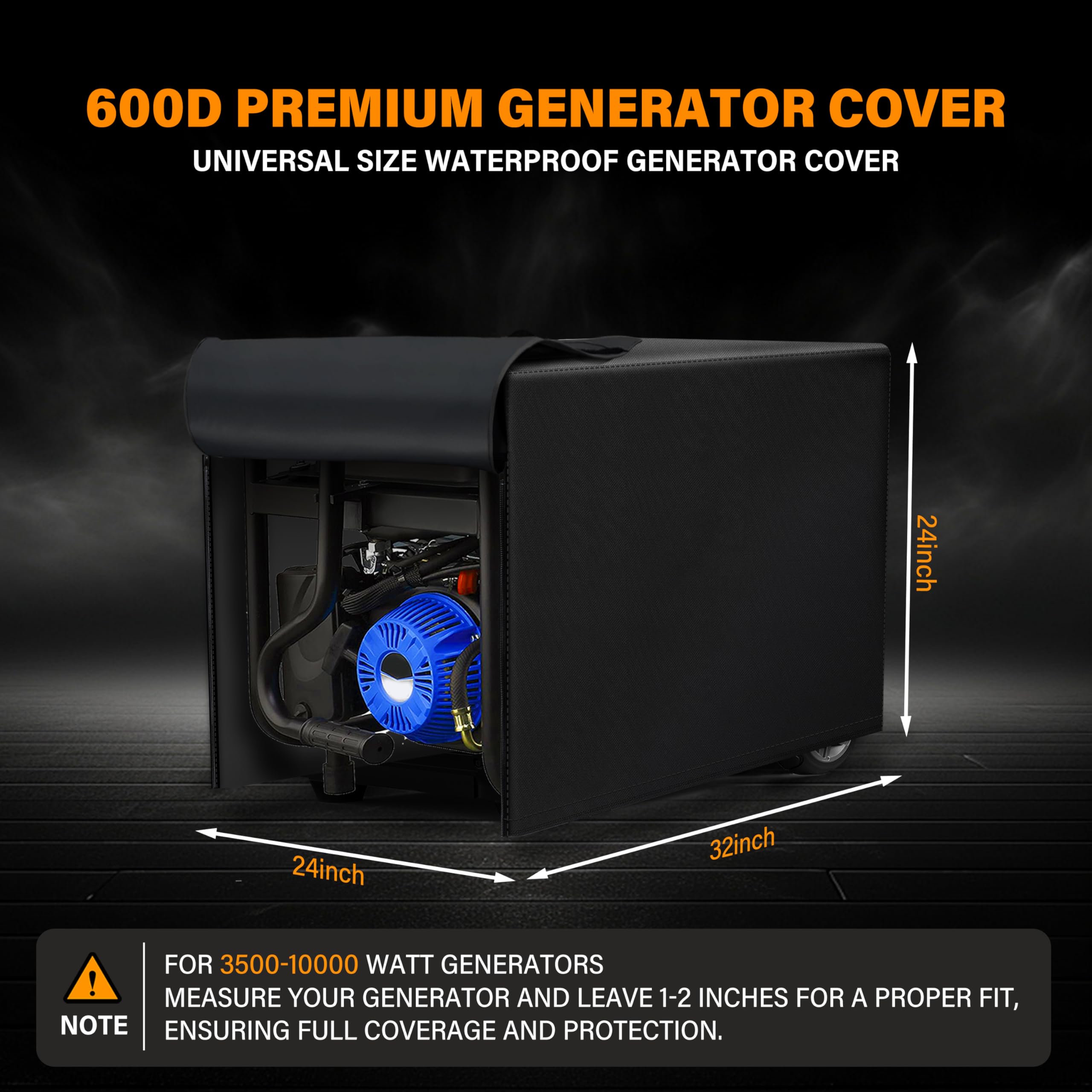 YAFFEY generator cover waterproof Oxford fabric shields against rain, snow, and moisture.