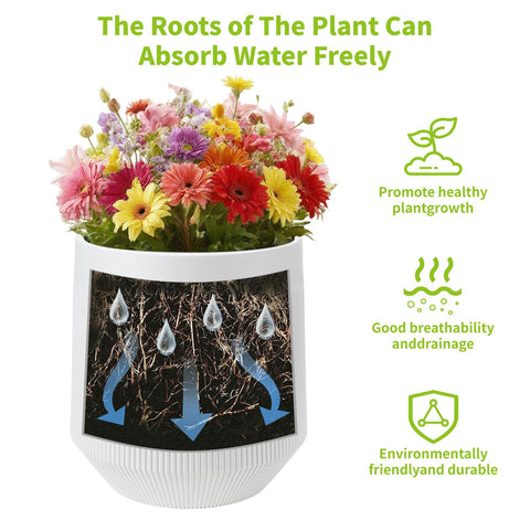Yaghpy matte finish plastic pot emphasizes durable lightweight build.