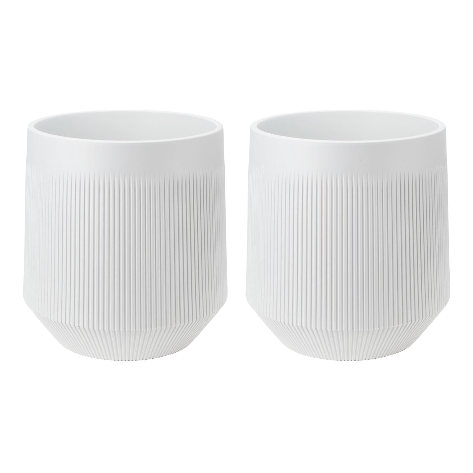 Yaghpy plant pots 15-inch white set of 2, front view for indoor and outdoor use.