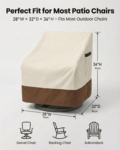 Yagvany 2-pack beige and brown covers protect outdoor chairs year-round