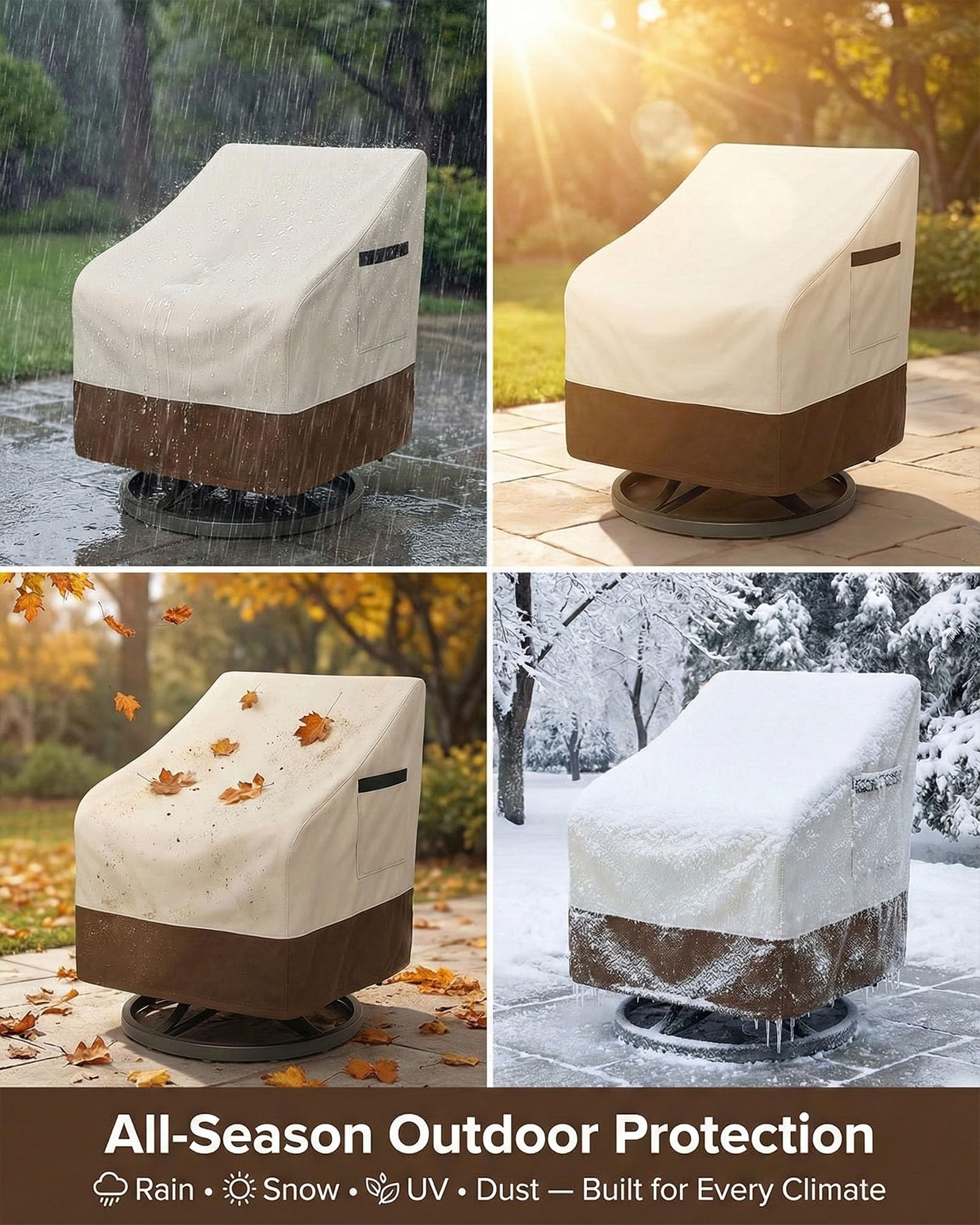 Yagvany breathable mesh vents reduce condensation on outdoor chair covers