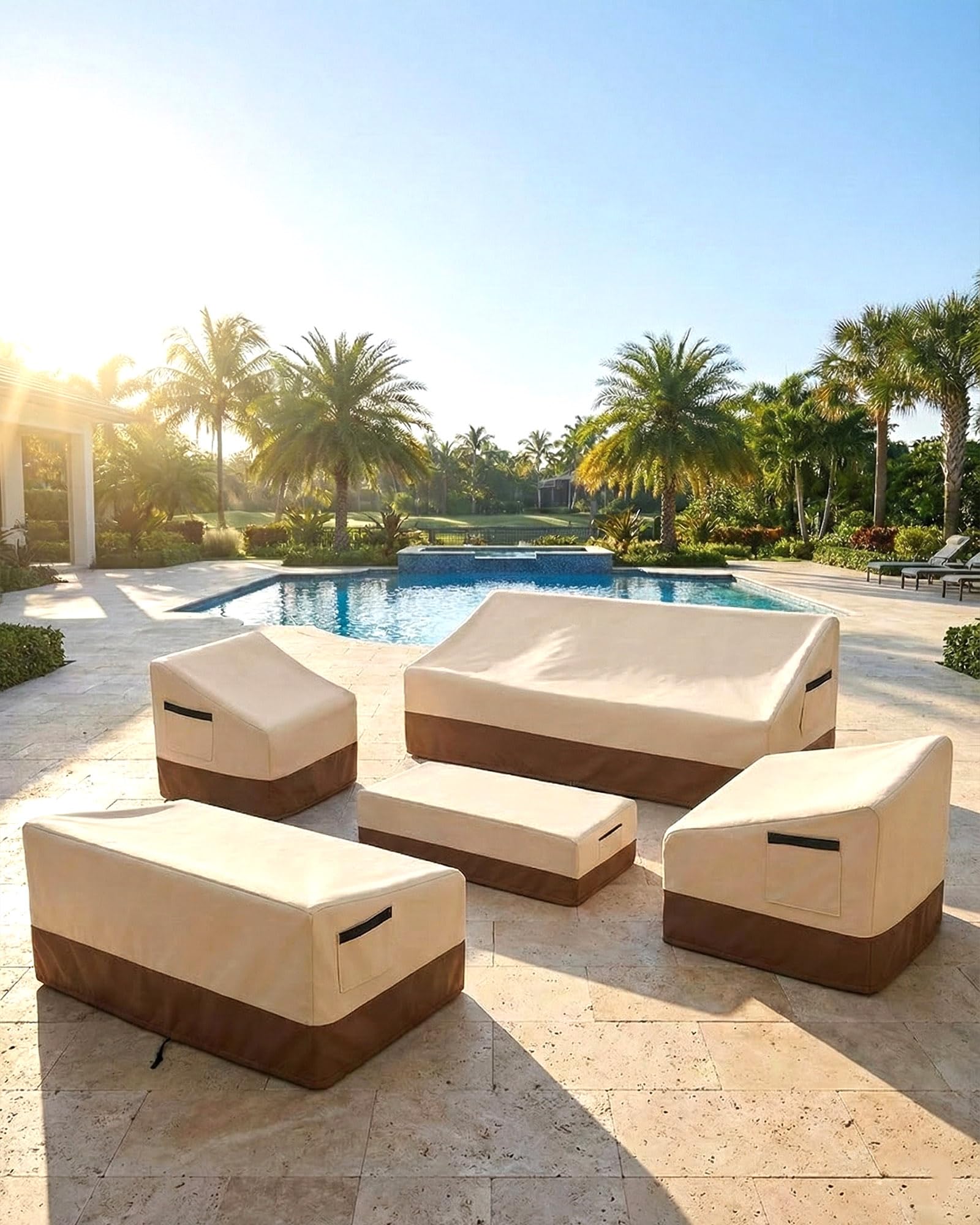 Yagvany padded handles make installing and removing chair covers quick and easy