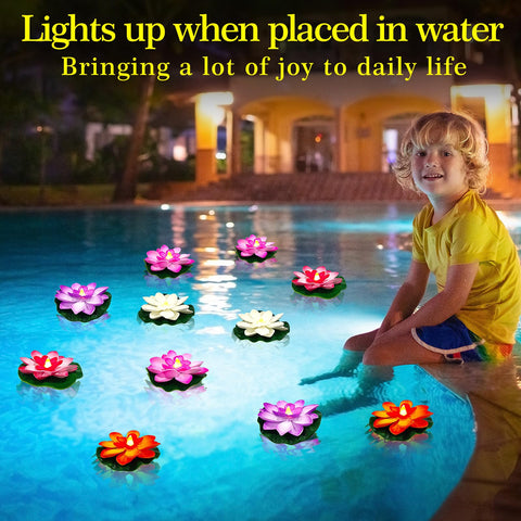 YAHAHARICH floating lotus light decorates weddings with elegant, water-safe illumination.