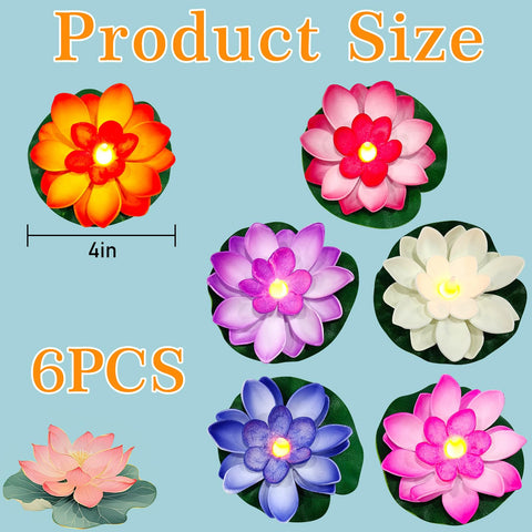 YAHAHARICH pool floating lotus light brightens outdoor water features