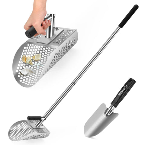 Yaheeda long handle sand scoop in stainless steel for beach treasure hunting
