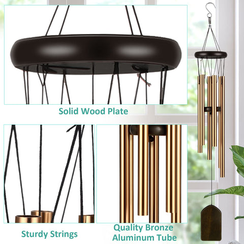 Yahenda outdoor wind chimes add elegance to patio and garden décor.