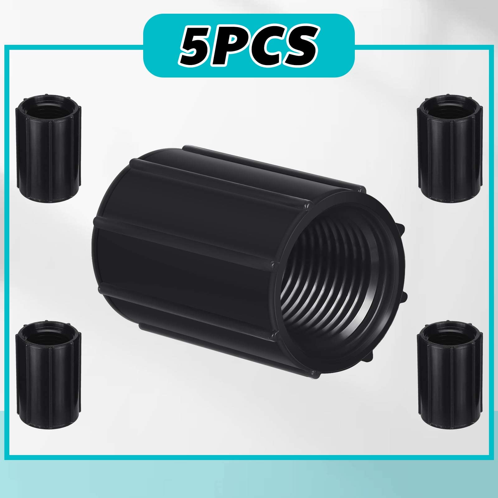 Yahenda PVC double female coupler provides durable outdoor irrigation connections.