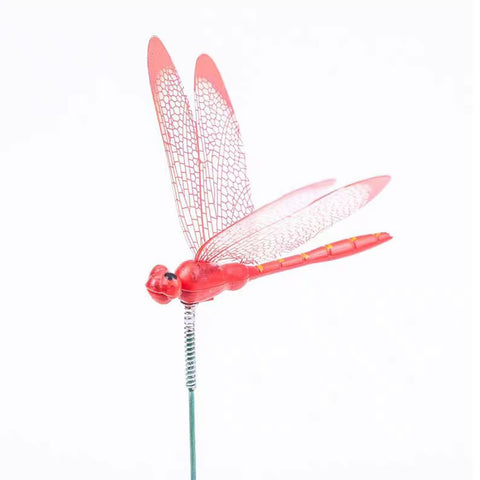 Yahpetes 3D dragonfly blue stake enhances outdoor decor and color