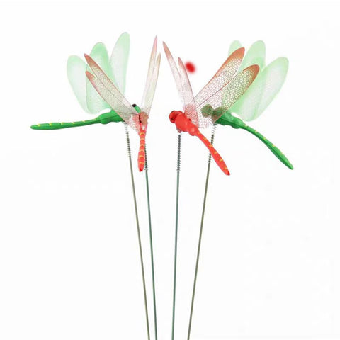 Yahpetes 3D dragonfly yellow stake enhances outdoor decor and color