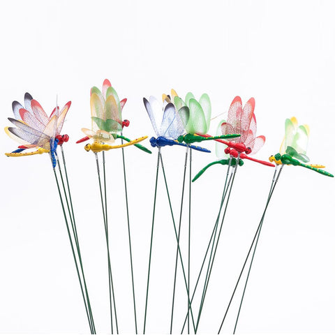 Yahpetes dragonfly stake side view showing spring motion for realism