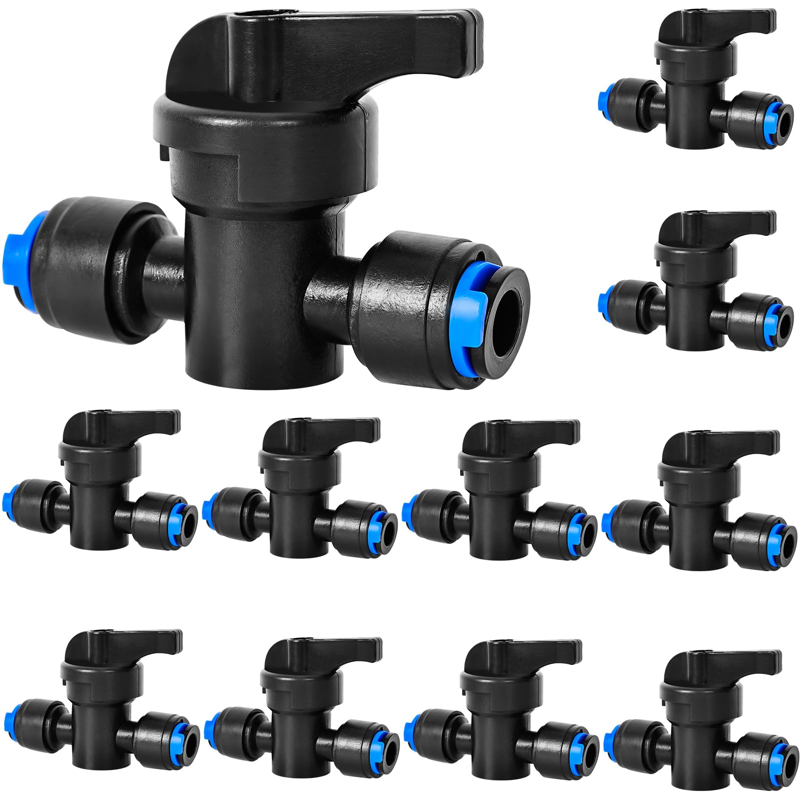 YAIRMIS 10-pack drip irrigation shut-off valve shown for easy garden control