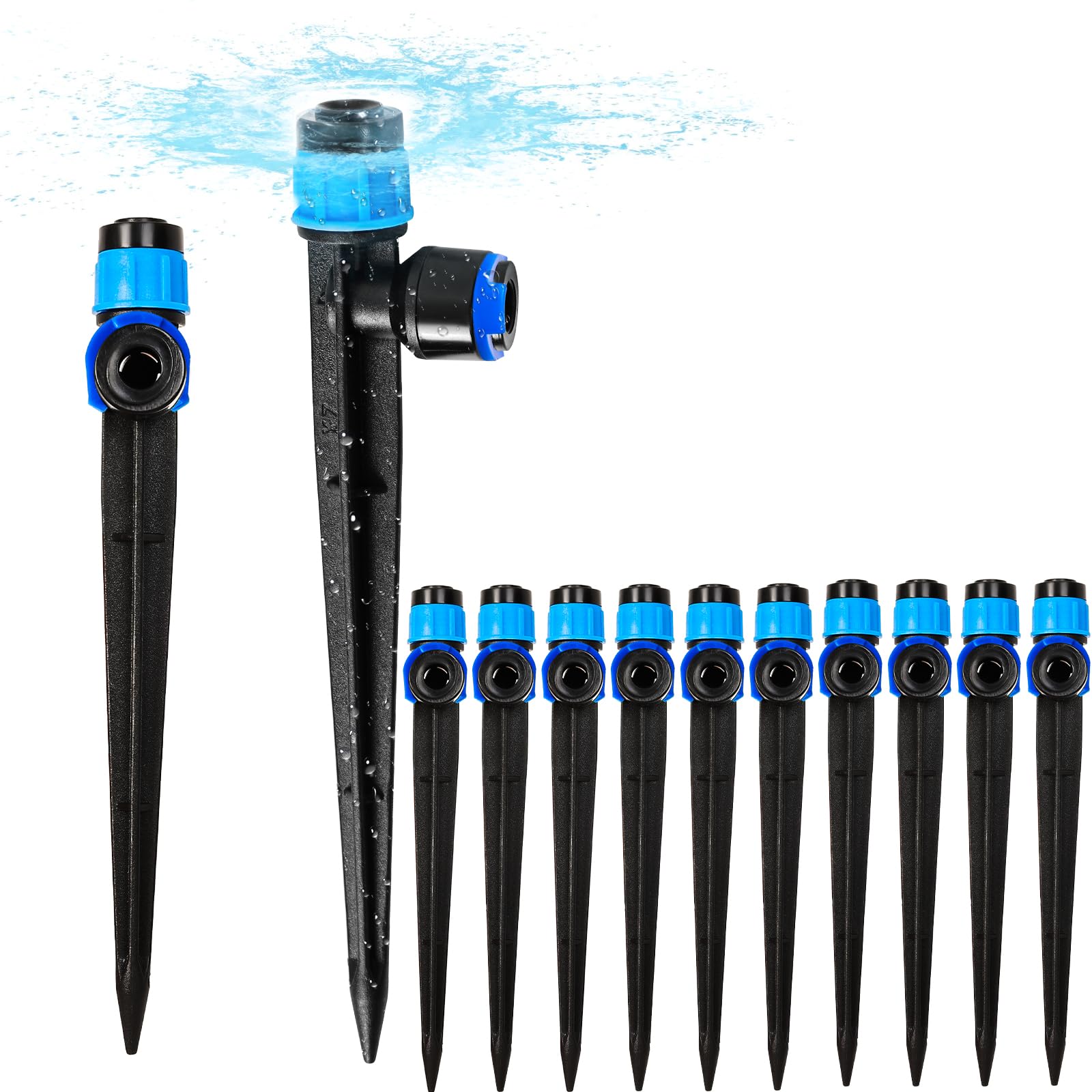 YAIRMIS 360-degree drip emitter with stake for thorough plant coverage.
