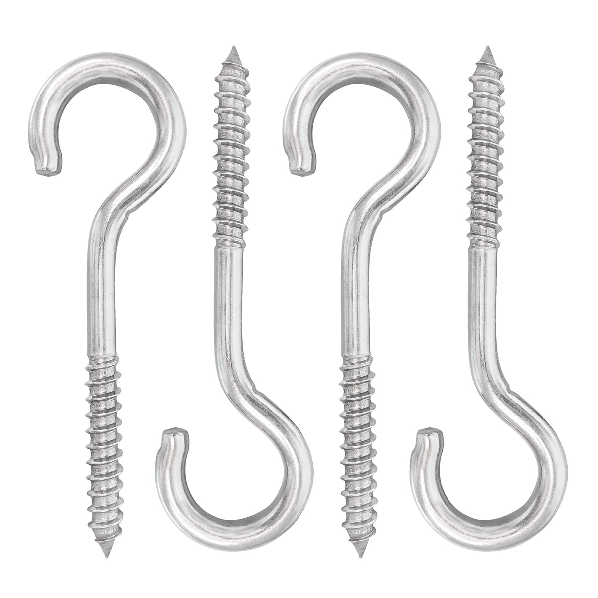 YAIRMIS 5-inch screw eye hook mounted on wood for heavy-duty hanging.