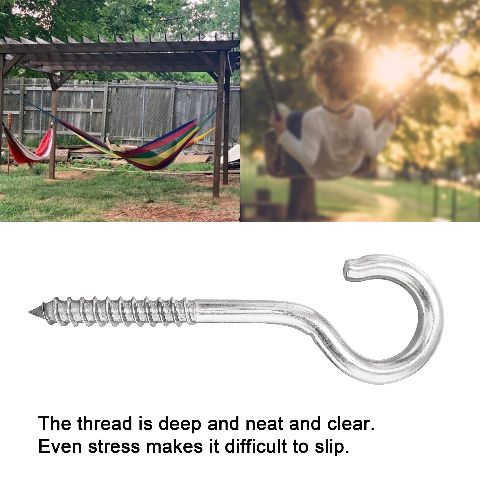 YAIRMIS hanging-chair setup with screw eye hook and rope.