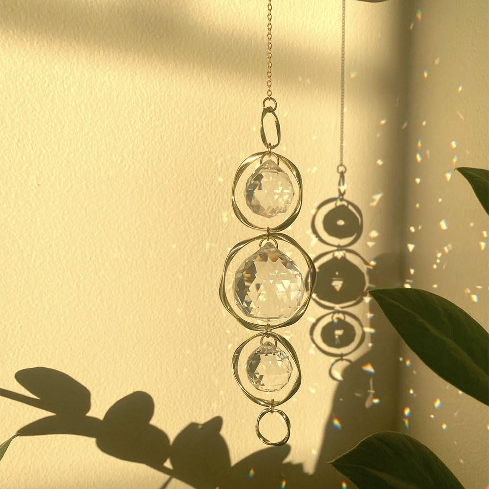 Yajuo crystal suncatcher prisms project rainbow light on walls