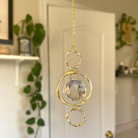 Yajuo crystal suncatcher rainbow projection enhances living room ambience