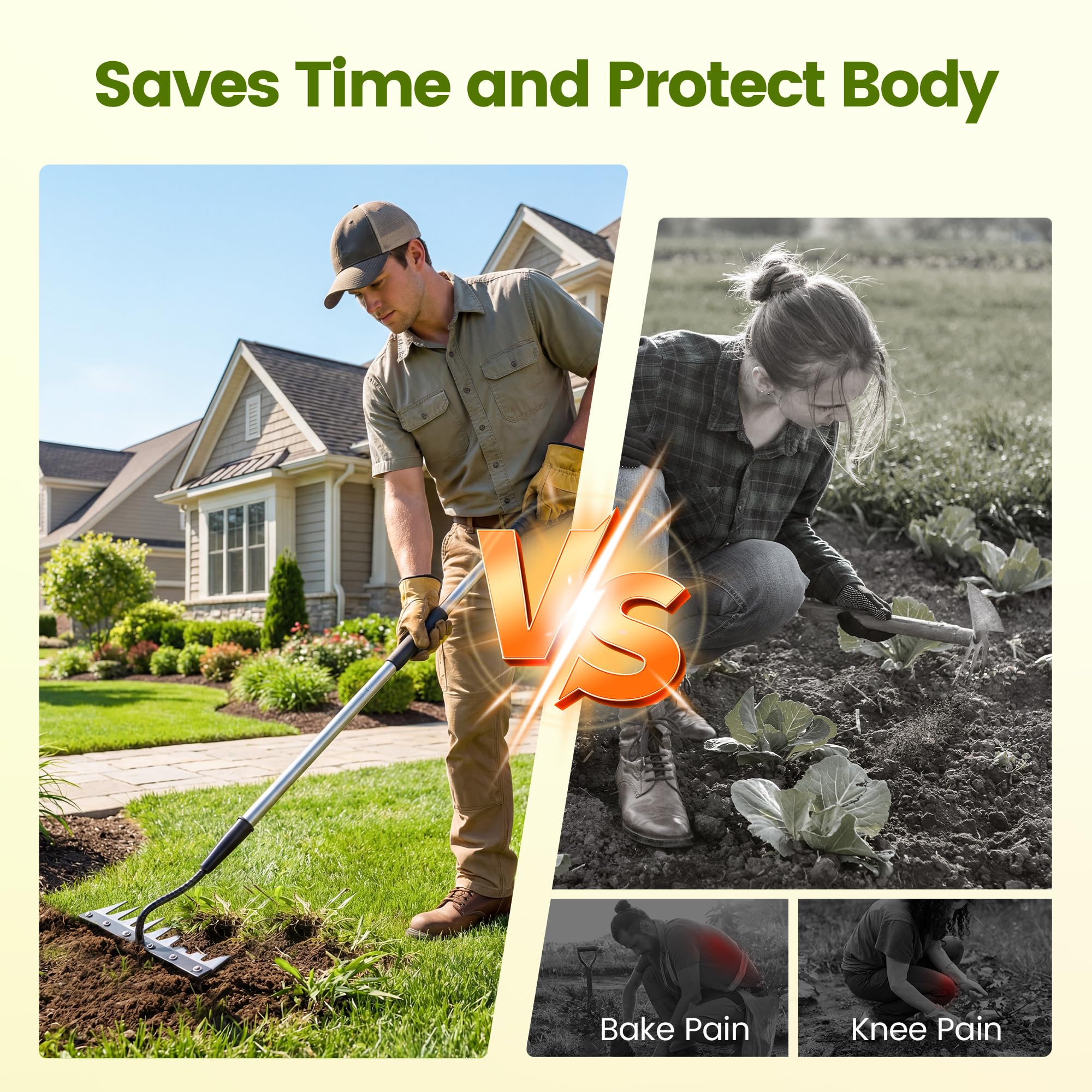 YALEENT eight-prong design enables fast weed removal.