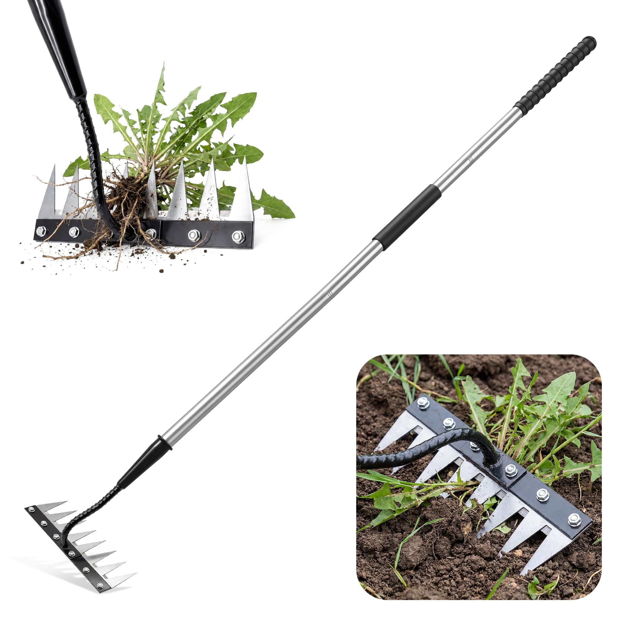 YALEENT iron weeding rake head for efficient weed removal.
