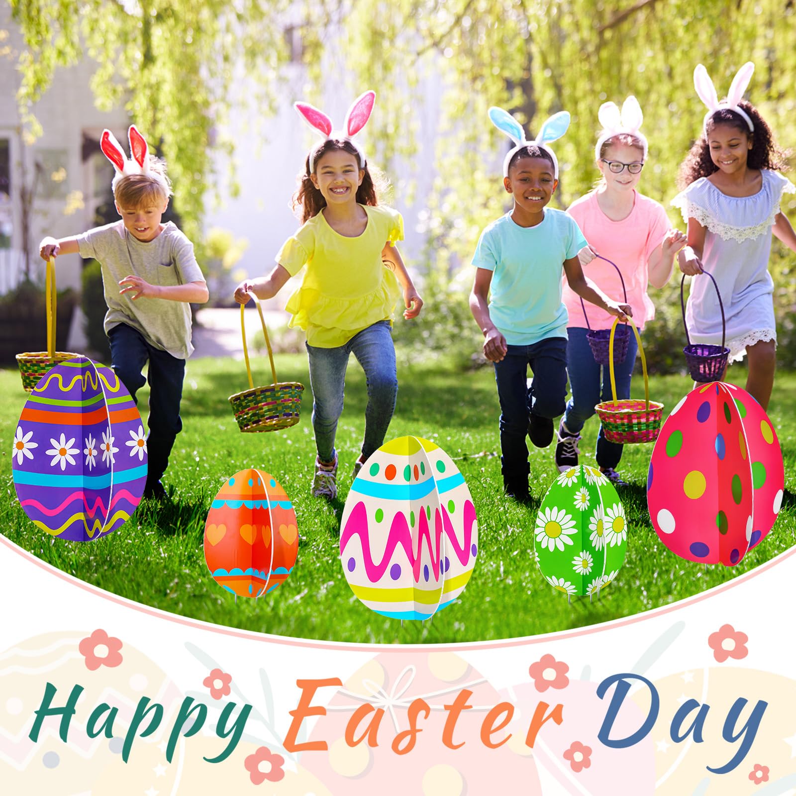 Yalikop Easter eggs garden decoration, ideal gift for spring celebrations.