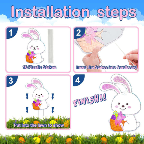 Yalikop Easter yard sign eggs pattern for garden ambiance