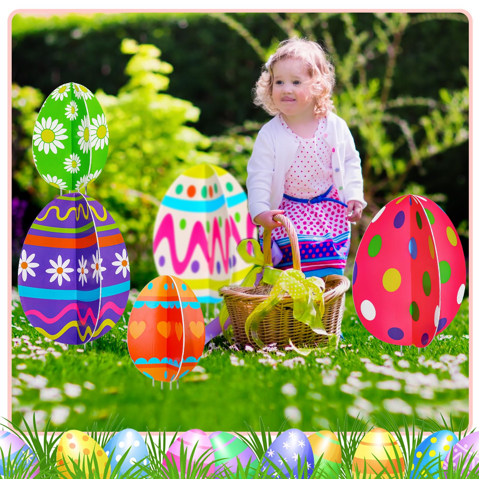 Yalikop Easter yard stakes, easy to install and secure for quick setups.