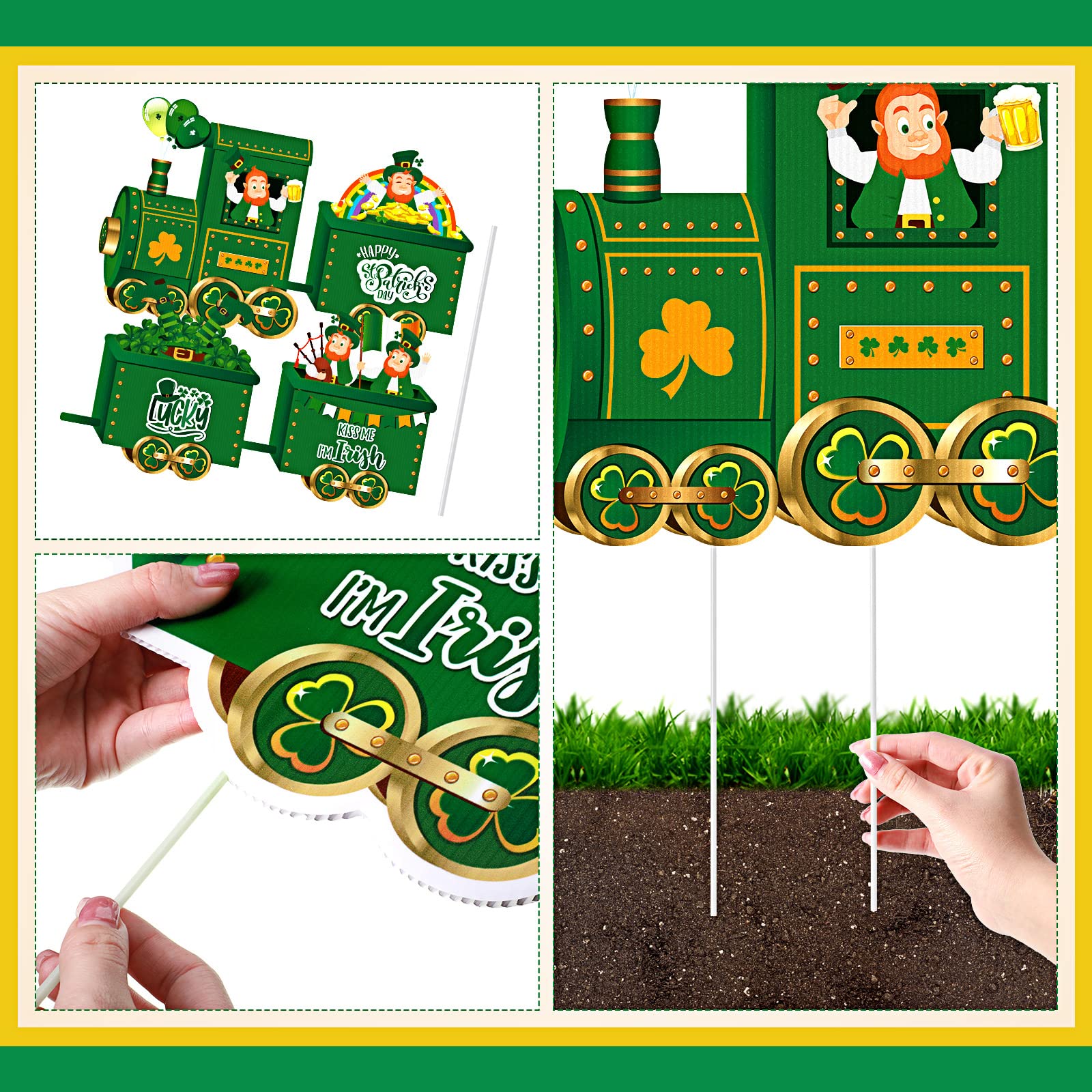 Yalikop shamrock sign brightens porches and flower beds