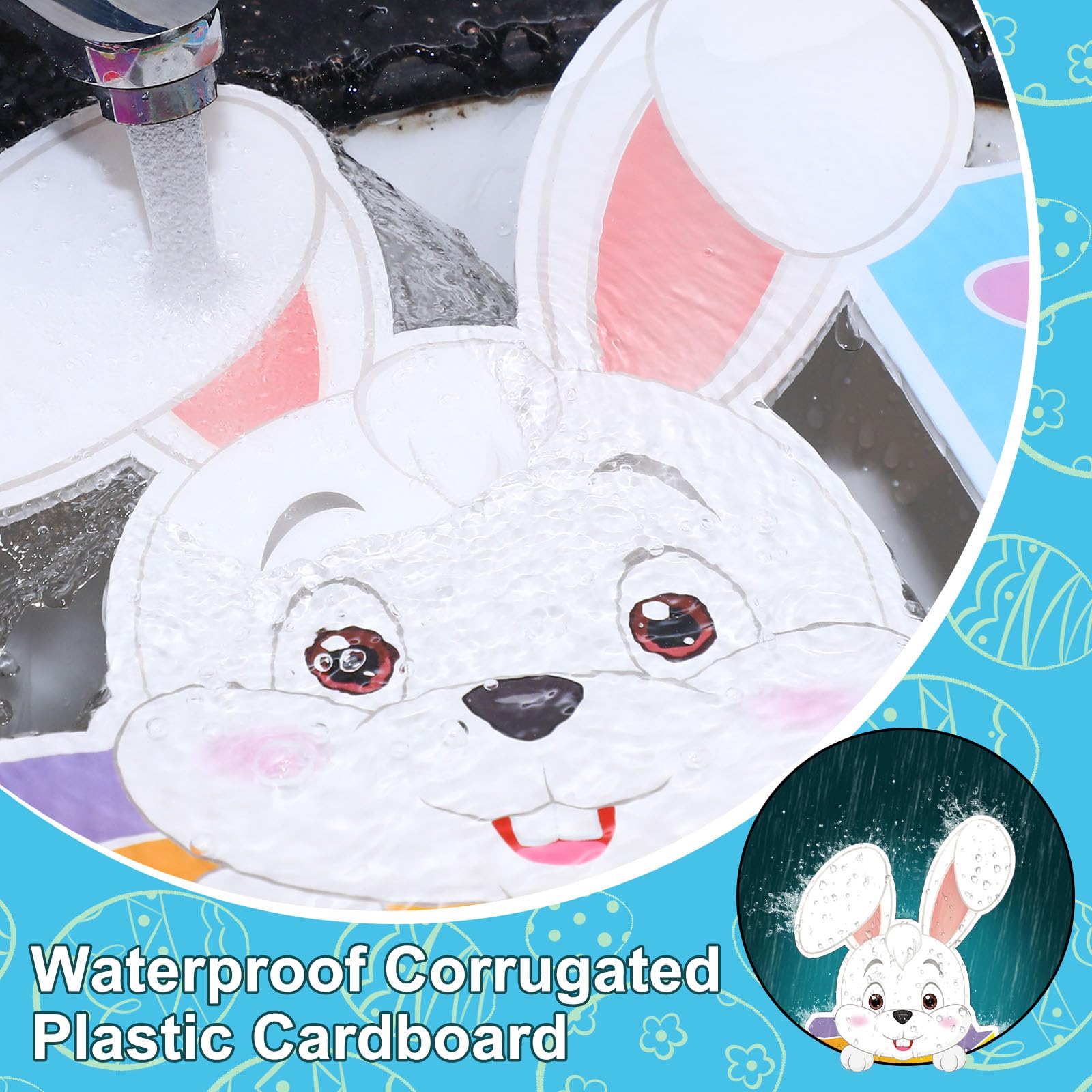 Yalikop vivid Easter signs bunny pattern bright colors attract kids
