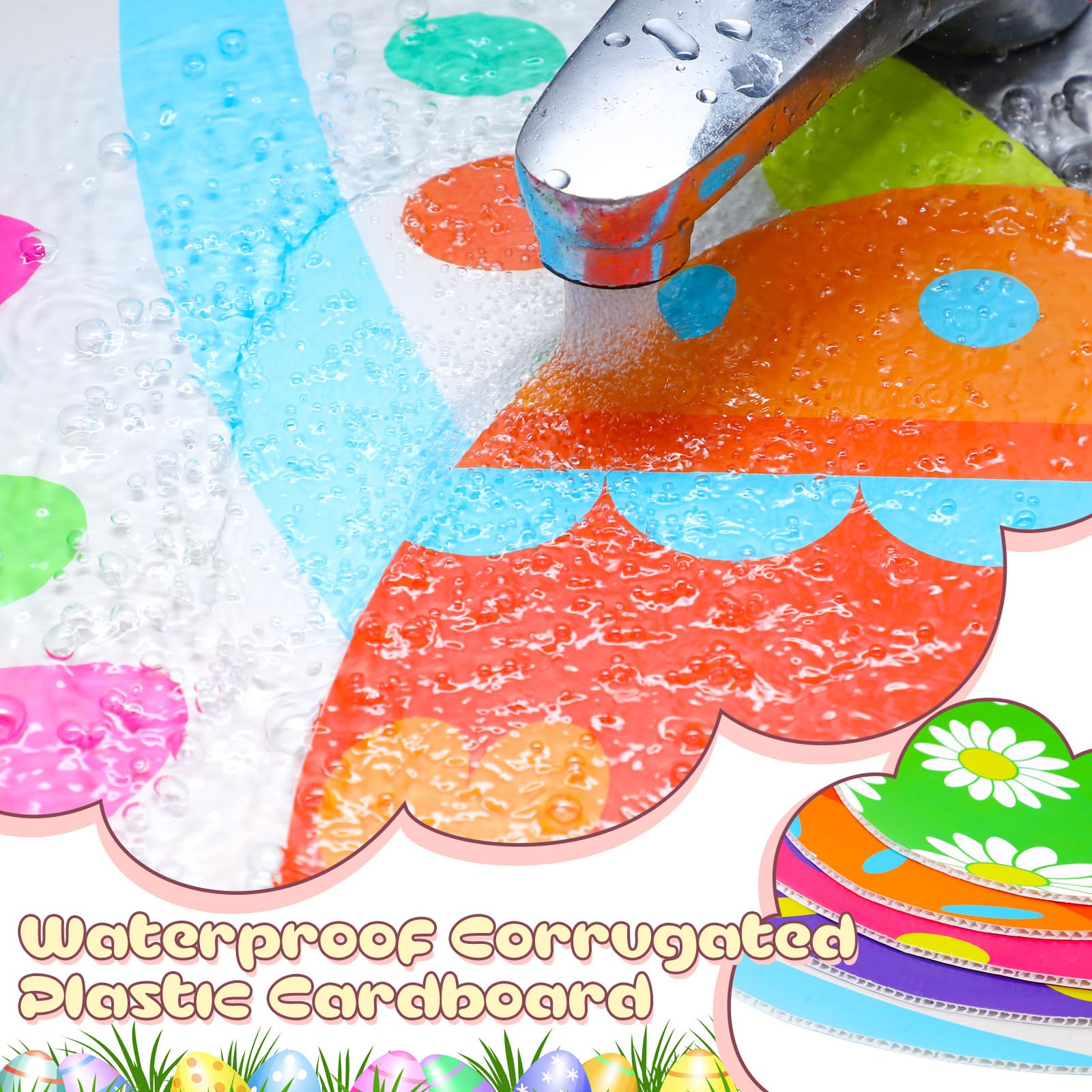 Yalikop waterproof Easter yard sign, withstands rain for long-lasting outdoor use.