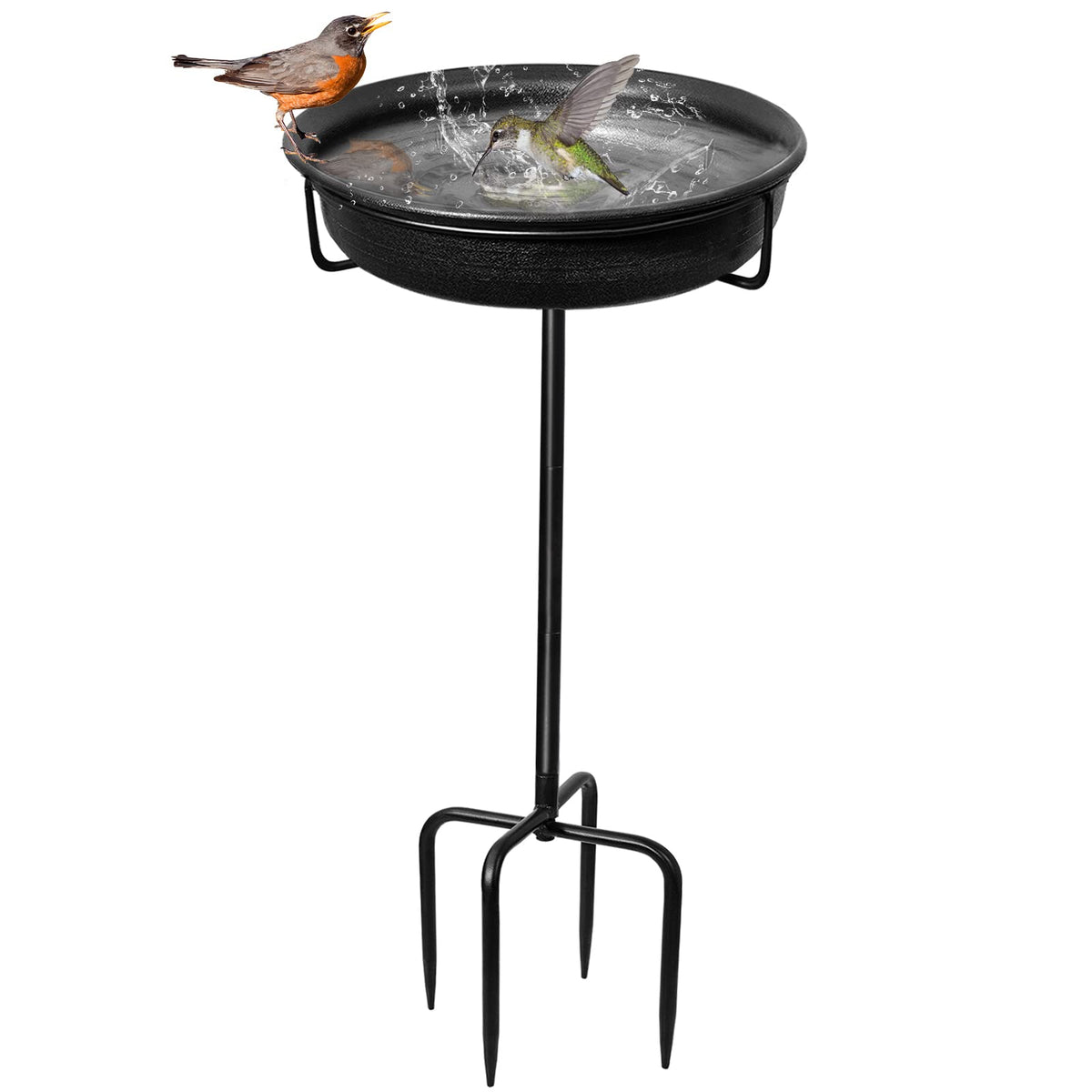 YALINKA 28in freestanding birdbath bowl draws birds to the garden.