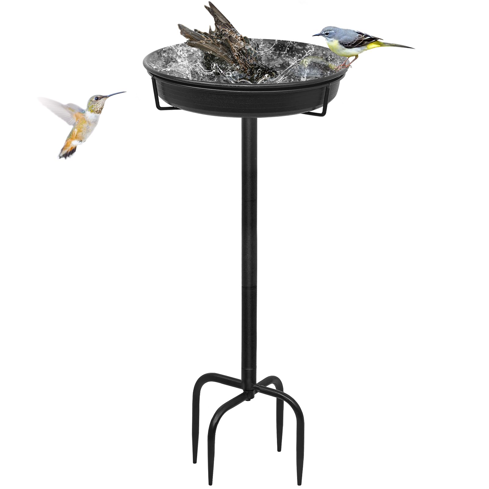 YALINKA 28in freestanding birdbath bowl invites wild birds to drink and bathe